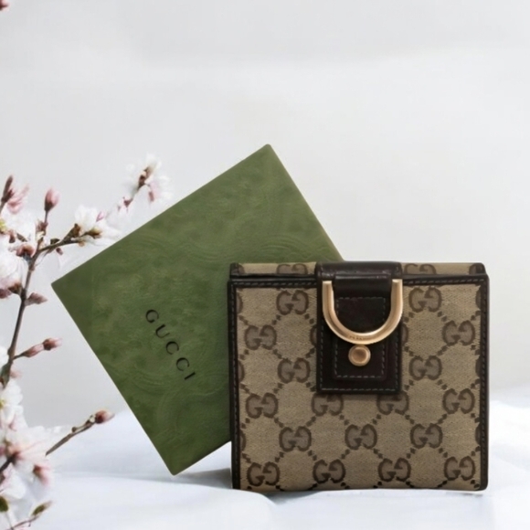 Gucci Handbags - Gucci (Vintage) Monogram D-Ring Abbey GG Canvas Compact-Box & Dustbag Included